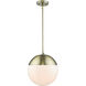 Dixon Pendant Ceiling Light in Aged Brass, Large