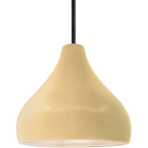 Radiance LED 11.5 inch Muted Yellow and Matte Black Pendant Ceiling Light