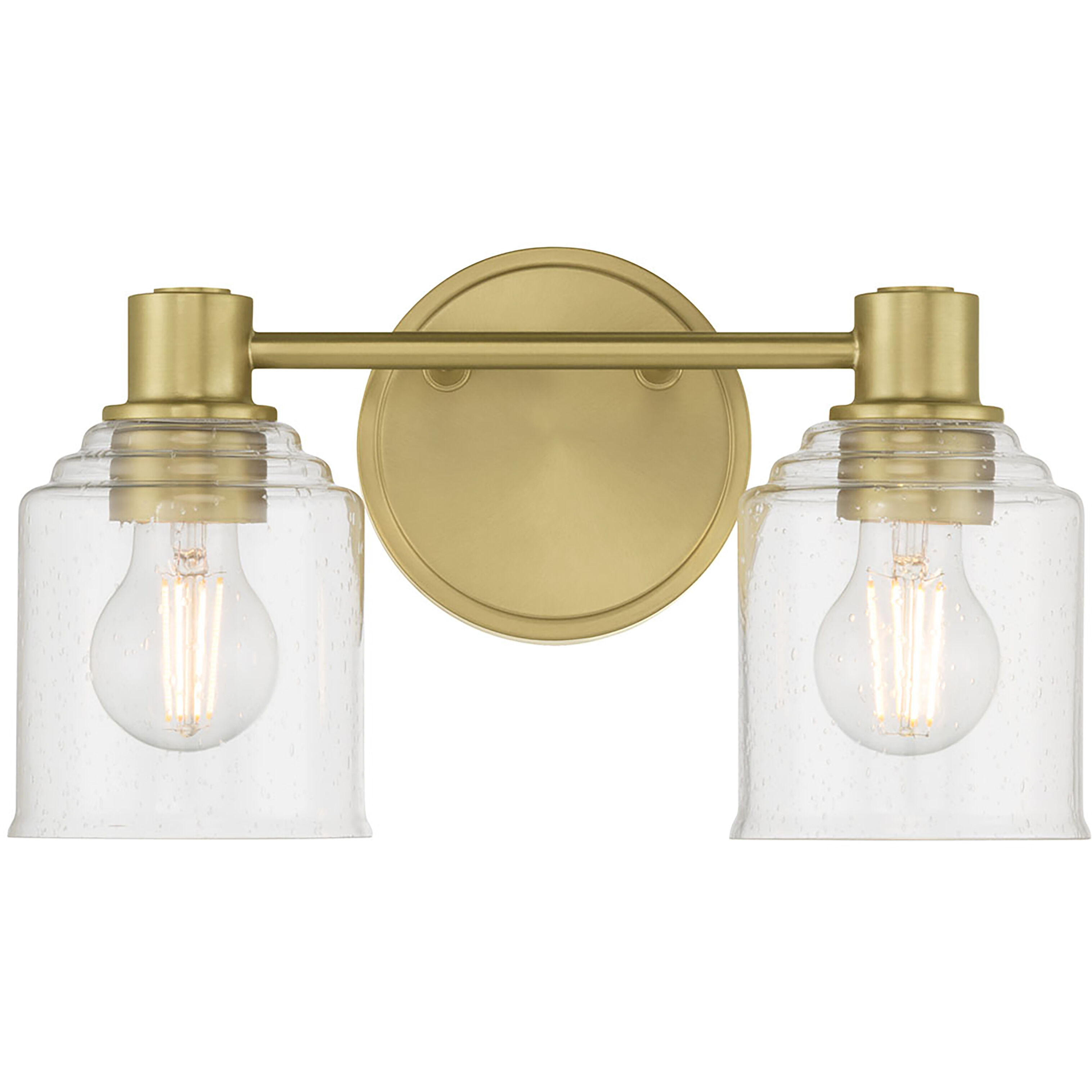 Vessair 2 Light 14 inch Vintage Brass Bathroom Vanity Light Wall Light