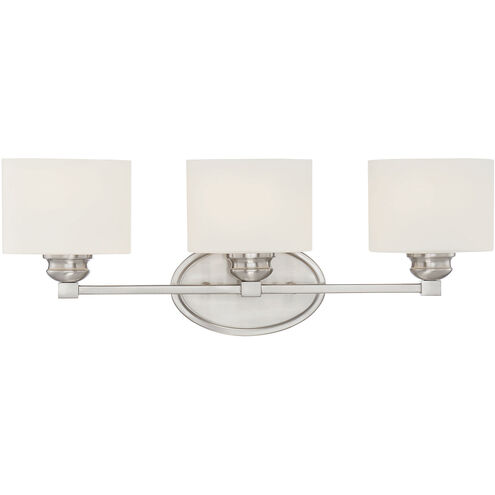 Kane 3 Light 24 inch Satin Nickel Bathroom Vanity Light Wall Light, Essentials