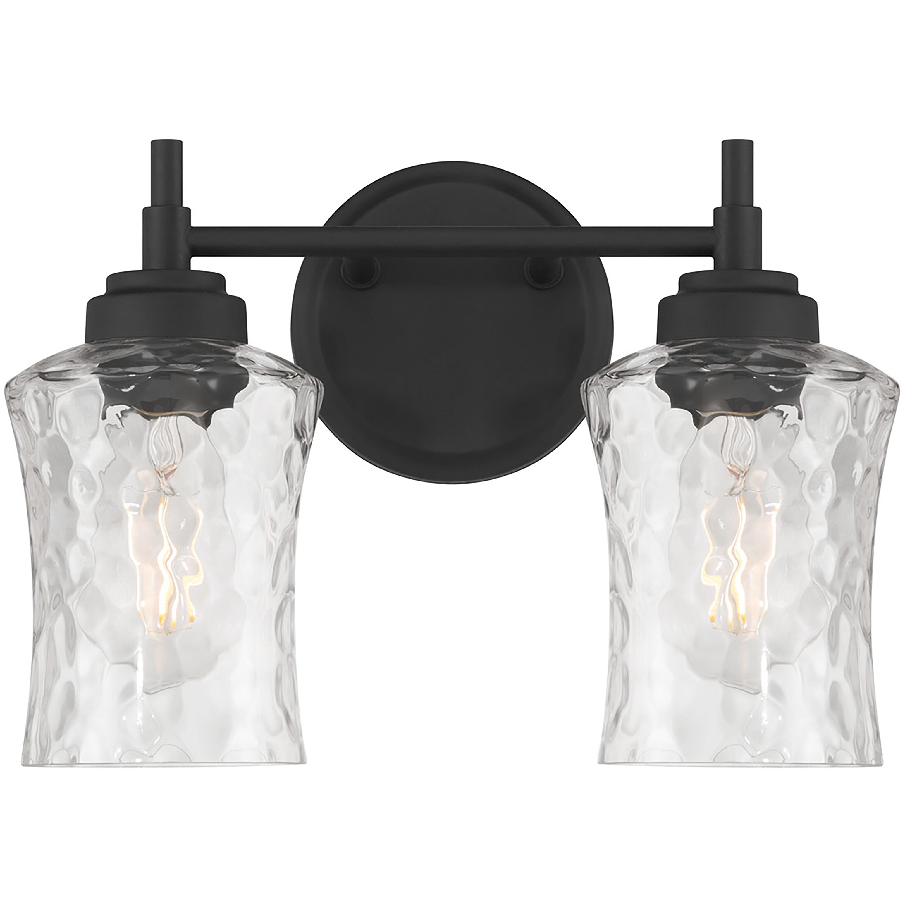 Clarvyn 2 Light 12.75 inch Matte Black Bathroom Vanity Light Wall Light