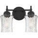 Clarvyn 2 Light 12.75 inch Matte Black Bathroom Vanity Light Wall Light