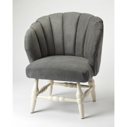 Accent Seating Malcom Gray Velvet White Accent Chair
