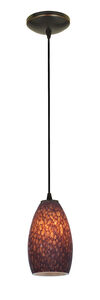 Champagne LED 5 inch Oil Rubbed Bronze Pendant Ceiling Light in Brown Stone