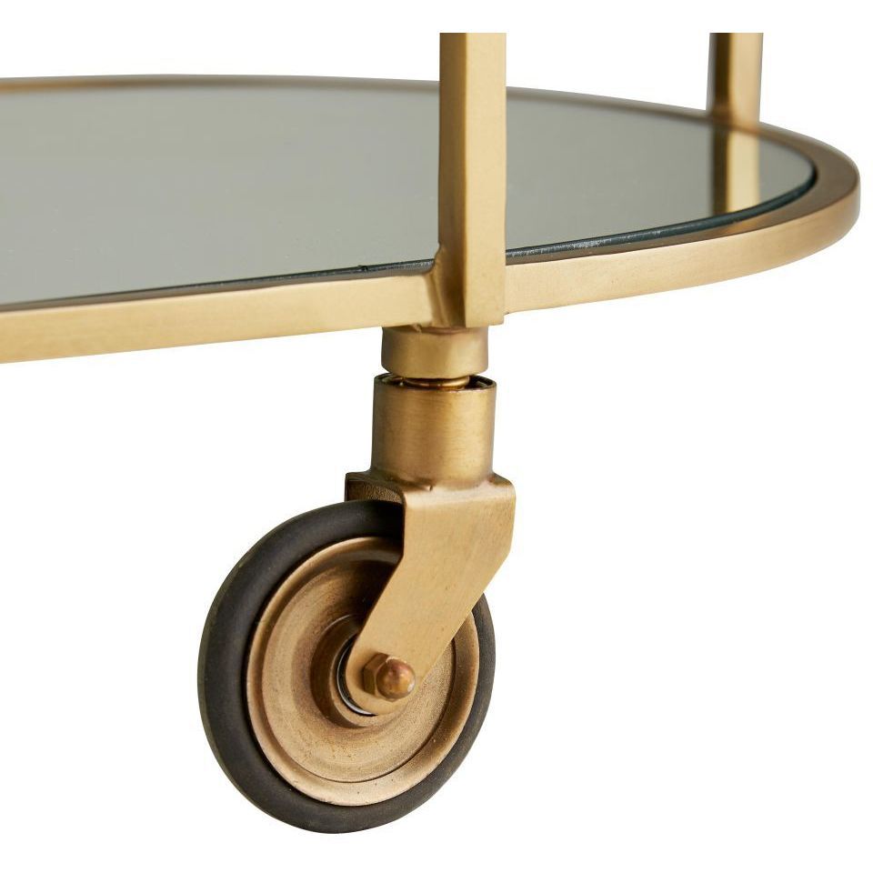Trainor Antique Brass Bar Cart