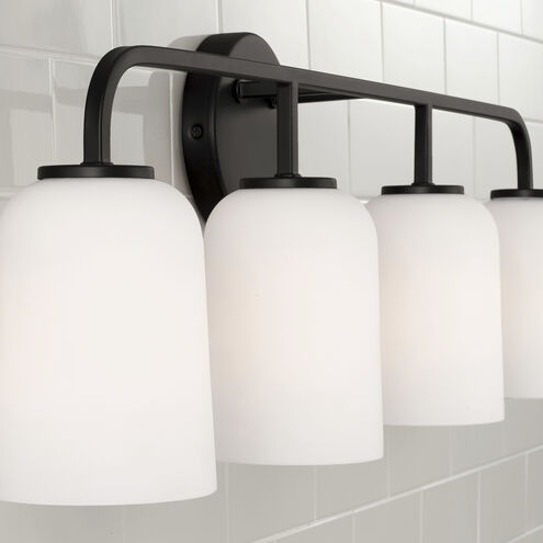 Lawson 4 Light 32.25 inch Matte Black Vanity Light Wall Light