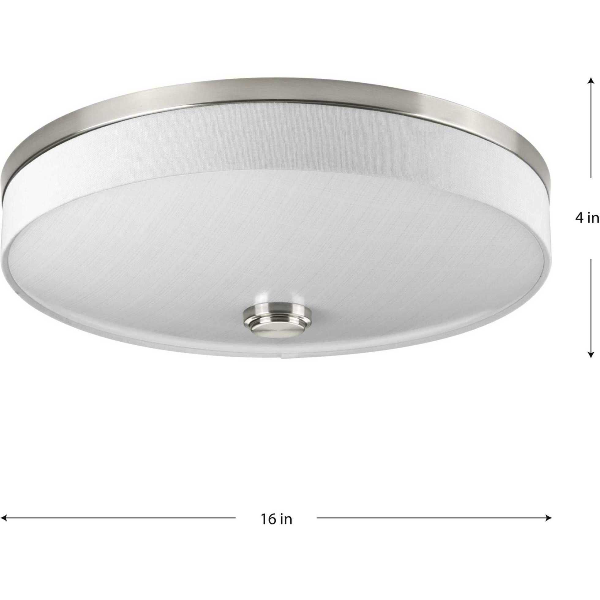 Weaver LED LED 16 inch Brushed Nickel Flush Mount Ceiling Light, Progress LED