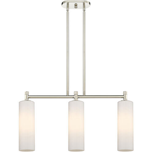 Downtown Urban Crown Point Island Light Ceiling Light in Polished Nickel, Matte White