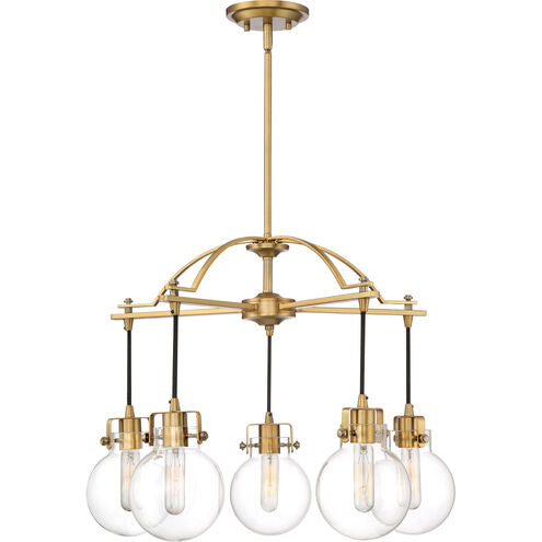Sidwell 5 Light 26 inch Weathered Brass Chandelier Ceiling Light
