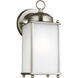 New Castle 1 Light 10.25 inch Antique Brushed Nickel Outdoor Wall Lantern, Large