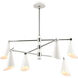 Calder 6 Light 36 inch Polished Chrome with White Chandelier Ceiling Light
