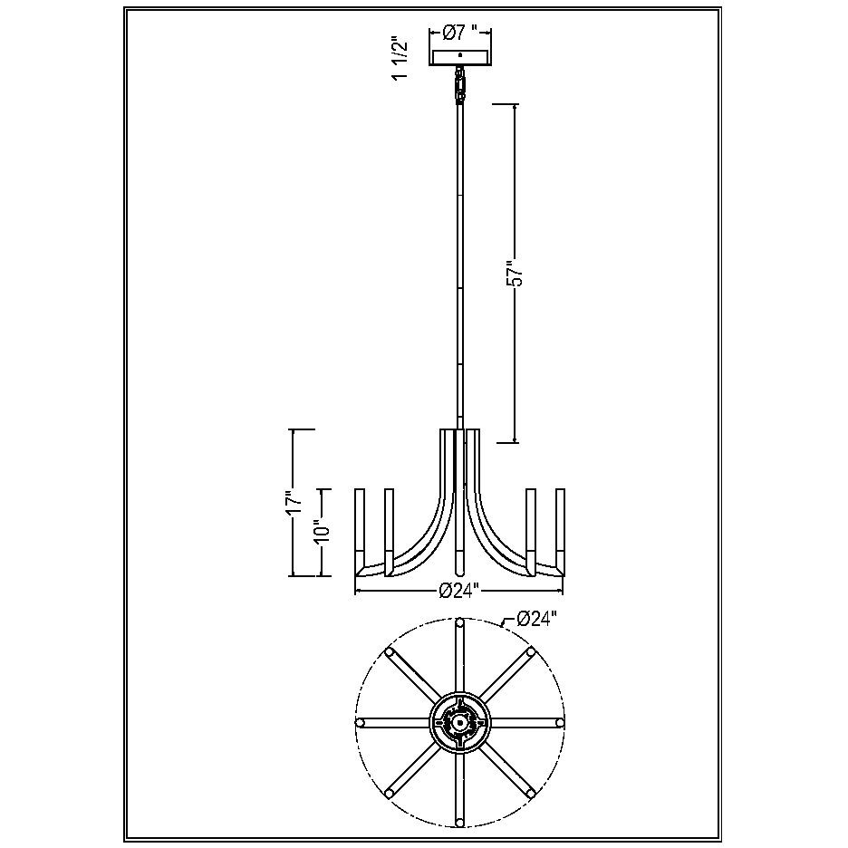 Olette 8 Light 24 inch Black Chandelier Ceiling Light