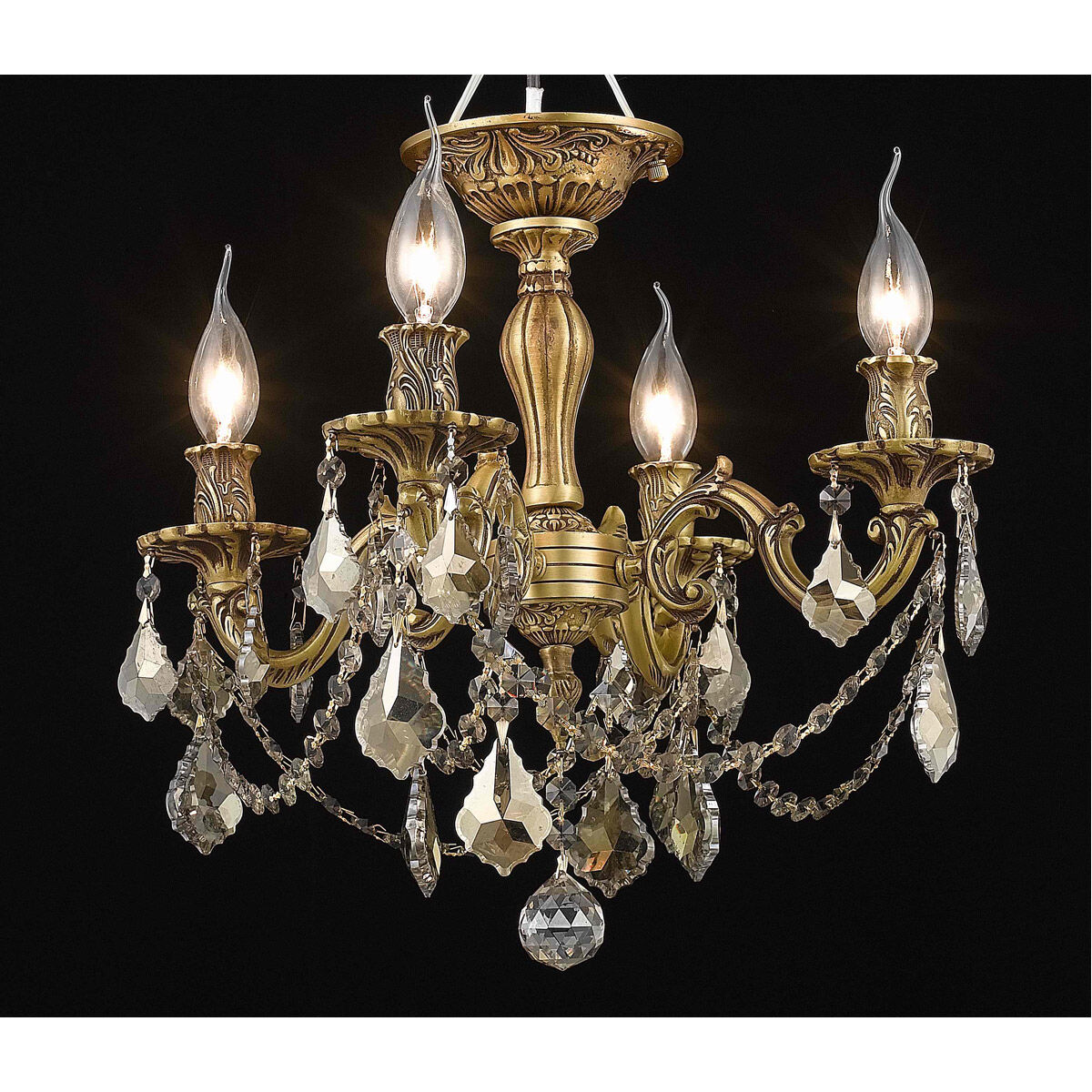 Rosalia 4 Light 17 inch French Gold Flush Mount Ceiling Light in Golden Teak, Royal Cut