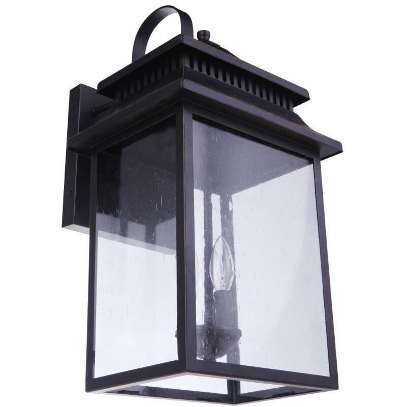 Crossbend 3 Light 24 inch Dark Bronze Gilded Outdoor Wall Lantern