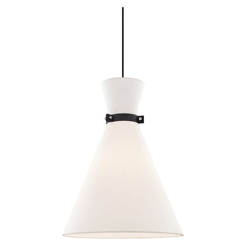 Julia 1 Light 15 inch Polished Nickel / Black Pendant Ceiling Light in Polished Nickel and Black