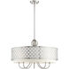 Arabesque 6 Light 24 inch Brushed Nickel Pendant Chandelier Ceiling Light