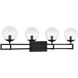 Crosby 4 Light 33 inch Black Bathroom Vanity Light Wall Light, Essentials