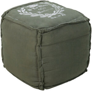 Bonjour Medium Green / White Pouf