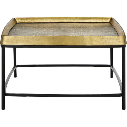 Tanay 30 X 17 inch Antique Brass and Graphite and Black Cocktail Table