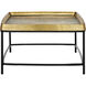 Tanay 30 X 17 inch Antique Brass and Graphite and Black Cocktail Table