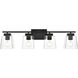 Merrick 4 Light 32 inch Black Bath Sconce Wall Light