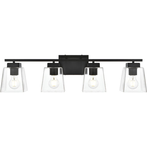 Merrick 4 Light 32 inch Black Bath Sconce Wall Light