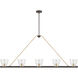 Noellea 5 Light 61 inch Dark Bronze and Legacy Brass Linear Chandelier Ceiling Light