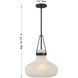Traditional 1 Light 15 inch Matte Black Pendant Ceiling Light