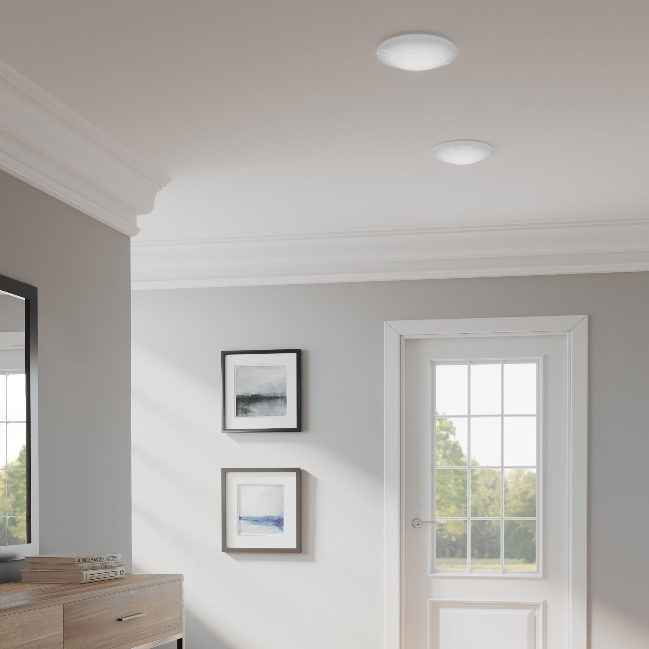 LED Flush Mount LED 7.25 inch White Flush Mount Ceiling Light, Progress LED