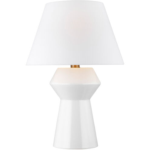 C&M by Chapman & Myers Abaco 24.5 inch 9 watt Arctic White Table Lamp Portable Light in Arctic White / Burnished Brass
