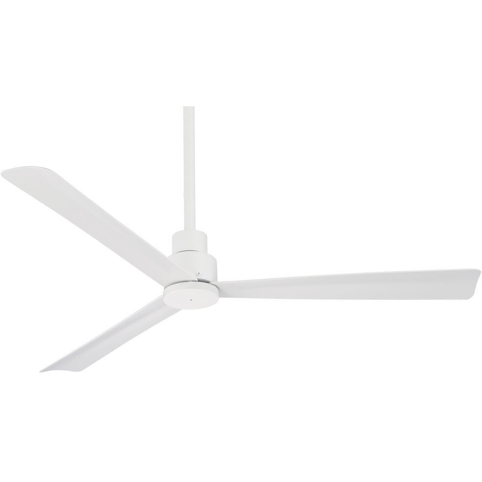Simple 52 inch Flat White Outdoor Ceiling Fan
