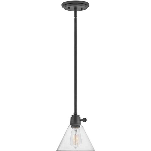 Arti 1 Light 7.5 inch Black Indoor Pendant Ceiling Light in Clear