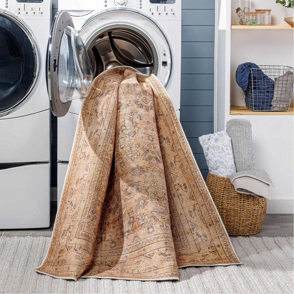 Amelie 35 X 24 inch Dark Brown; Multicolored Washable Rug