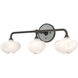 Ume 3 Light 22 inch Oil Rubbed Bronze and Vintage Platinum Curved Arm Bath Sconce Wall Light in Oil Rubbed Bronze/Vintage Platinum, Frosted, Curved Arm