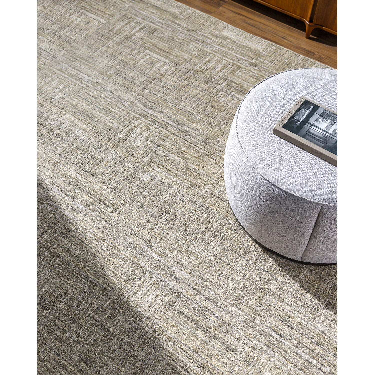 Lucknow 108 X 72 inch Ash / Sage Handmade Rug in 6 x 9