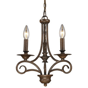 Gloucester 3 Light 12 inch Weathered Bronze Chandelier Ceiling Light in Triangular Canopy