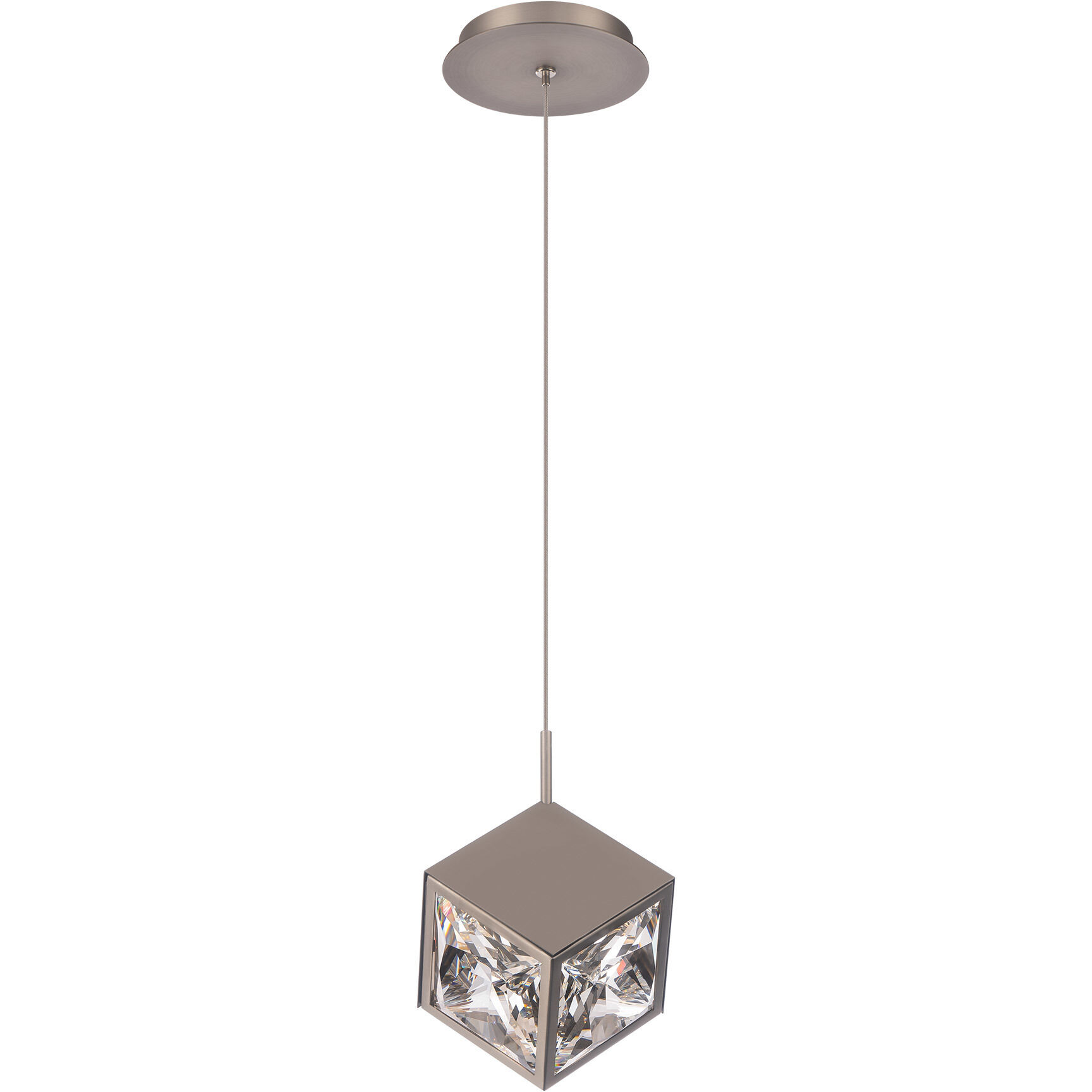 Ice Cube LED 6.63 inch Brushed Nickel Mini-Pendant Ceiling Light, dweLED