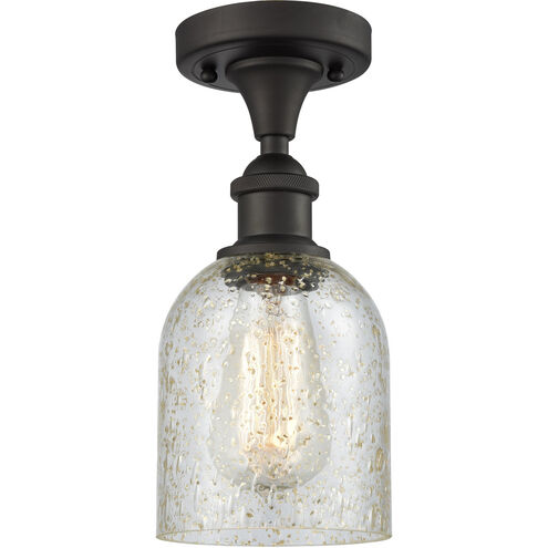 Ballston Caledonia 1 Light 5 inch Oil Rubbed Bronze Semi-Flush Mount Ceiling Light in Mica Glass, Ballston