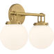 Ortesa 2 Light 15 inch Legacy Brass Vanity Wall Light