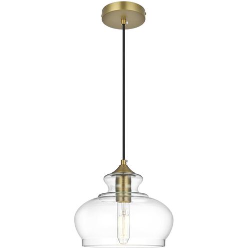 Destry 1 Light 9 inch Satin Gold Pendant Ceiling Light