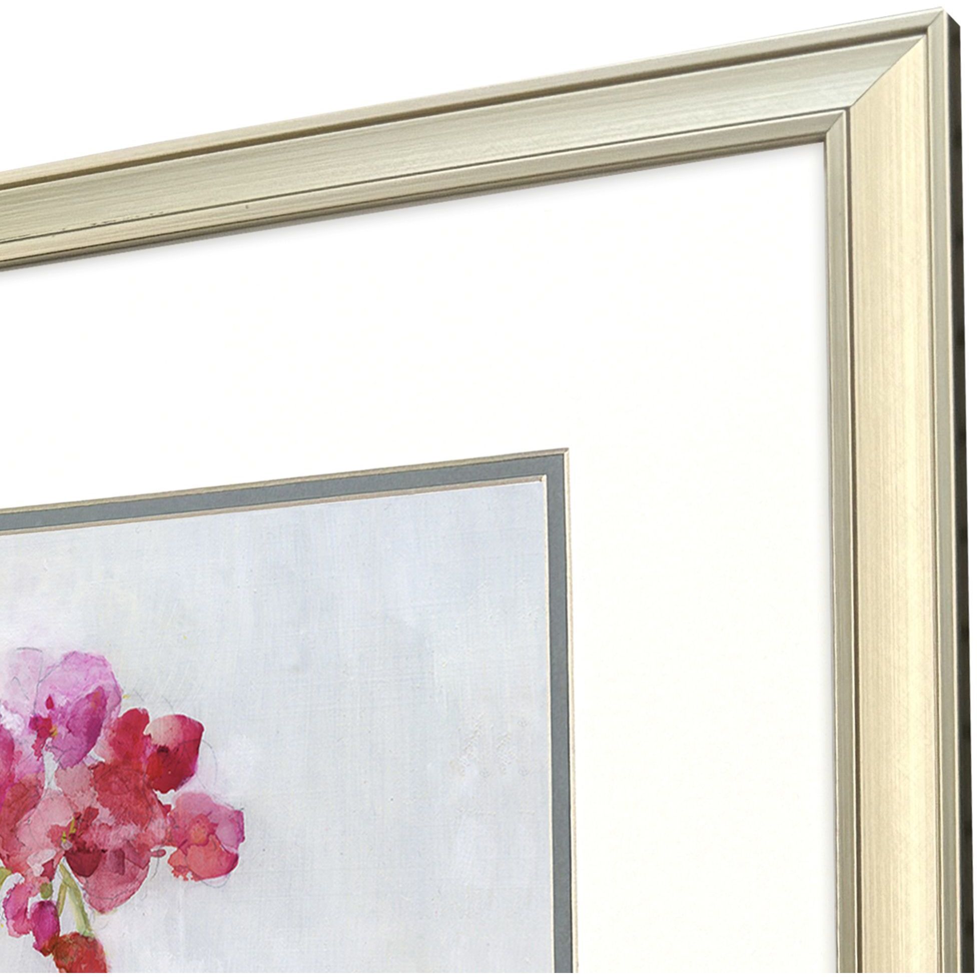 Soft Geranium Red and Multi and Green and Gray Framed Art, Propac
