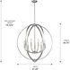Colson 31.25 inch 60.00 watt Pewter Chandelier Ceiling Light in No Shade, Large
