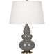 Small Triple Gourd 24.38 inch 150.00 watt Ash Accent Lamp Portable Light in Antique Brass