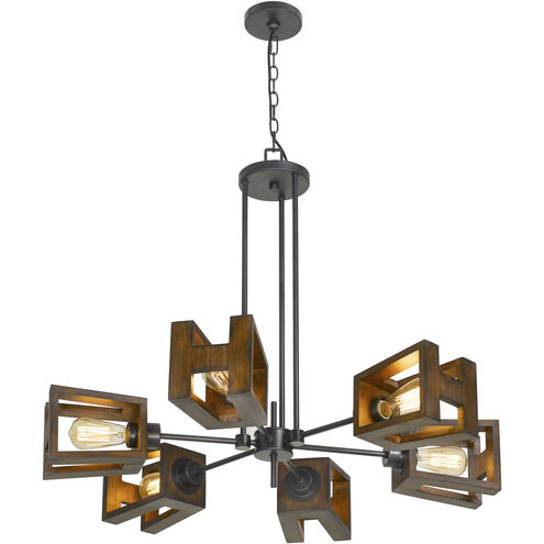 Biel 6 Light 5 inch Wood and Iron Chandelier Ceiling Light
