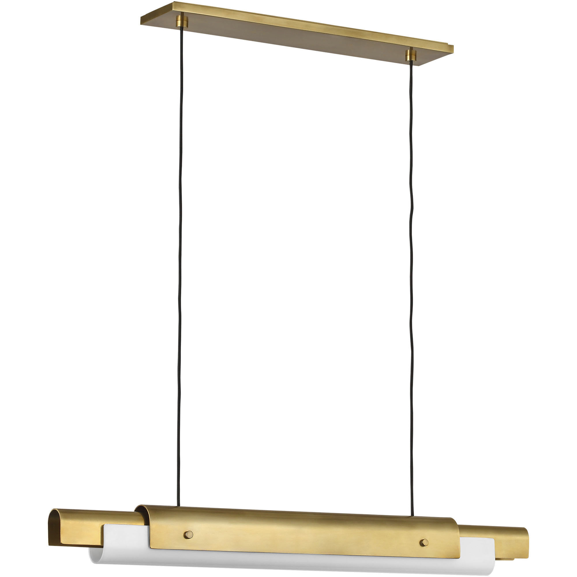 Avroko Ambrose Linear Chandelier Ceiling Light in Hand Rubbed Antique Brass