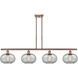 Ballston Gorham LED 48 inch Antique Copper Island Light Ceiling Light in Charcoal Glass, Ballston