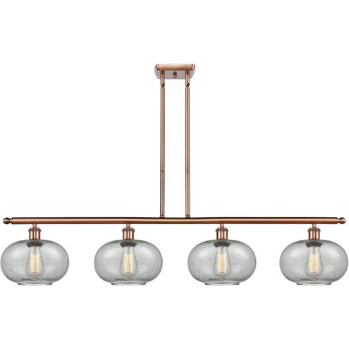 Ballston Gorham LED 48 inch Antique Copper Island Light Ceiling Light in Charcoal Glass, Ballston