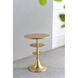 Round 15.4 inch Brass Antique Accent Table