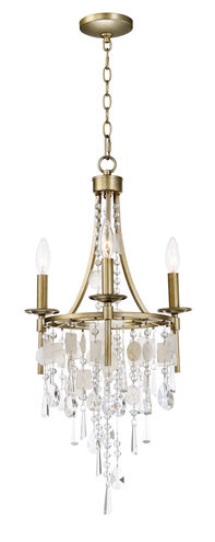 Cebu 3 Light 15 inch Capiz/Gold Silver Chandelier Ceiling Light