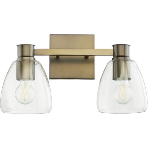 Relo 2 Light 17 inch Dark Brass Vanity Light Wall Light
